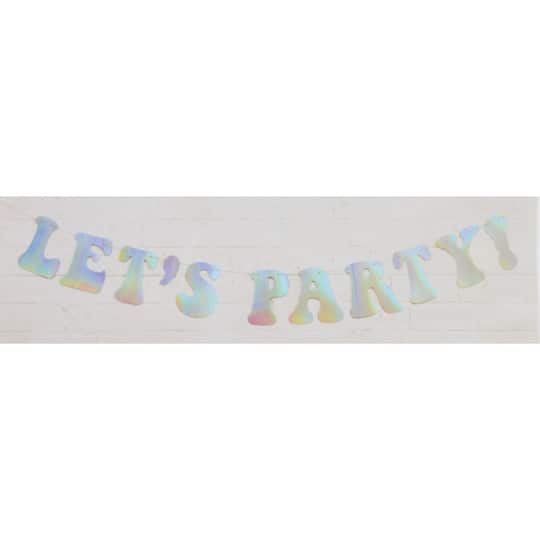 Michaels, 6ft. Iridescent Let's Party Banner by Celebrate It™ – Category: Banners